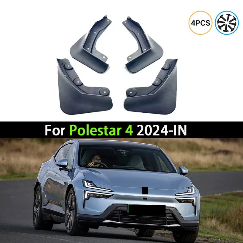 4Pc Mudguard For Polestar 4 2024 2025 2026-IN Polestar2 Mud Flaps Splash Guards MudFlap Car Accessories Front Rear Wheels Fender