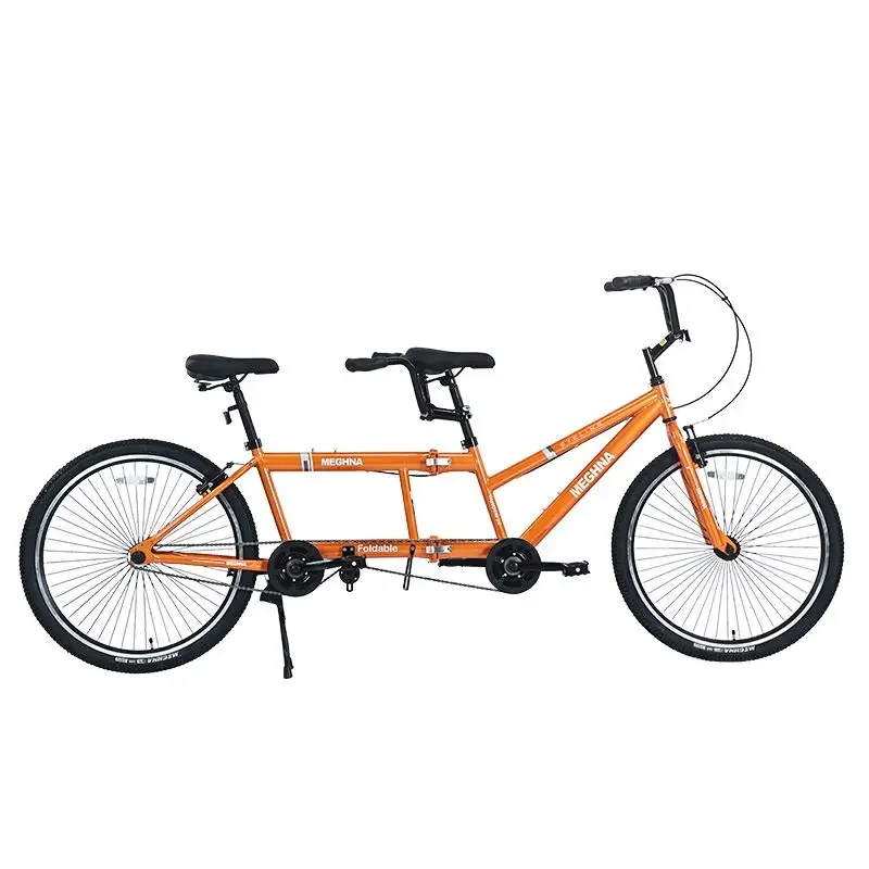 

26 inch folding bike for two peoplecouples in the parkcycling on the road adults riding bicycles for two people taxis