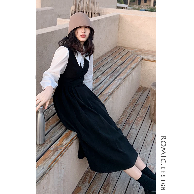 

Женское шерстяное платье-миди Hebe Sle осенне-зимнее, приталенное, с V-образным вырезом, черное, с эффектом стройности, с завышенной талией, длинное