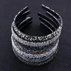 Diademas de perlas de cristal de imitación para mujer, accesorios de lujo para el cabello, diademas acolchadas brillantes, 1 ud.