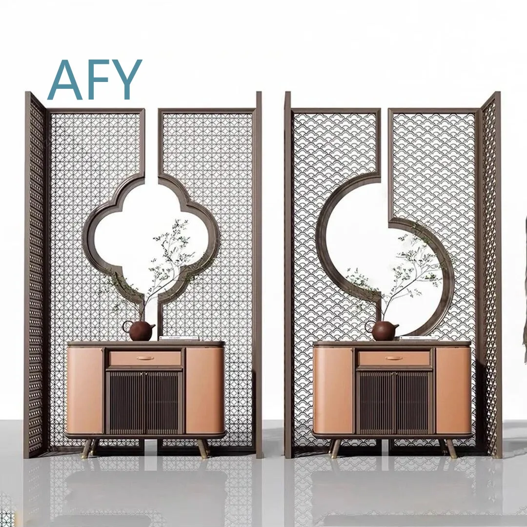 Stainless Steel Hollow Screen Partition for Indoor Use Restaurant Lobby Office Space Decorative Metal Room Divider for Modern