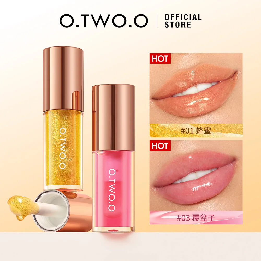 O.TWO.O Lip Oil Lip Plumper Highly Moisturizing lightweight Nonsticky Sexy Water Glossy Glitter Primer Tint Lip Balm Care Makeup