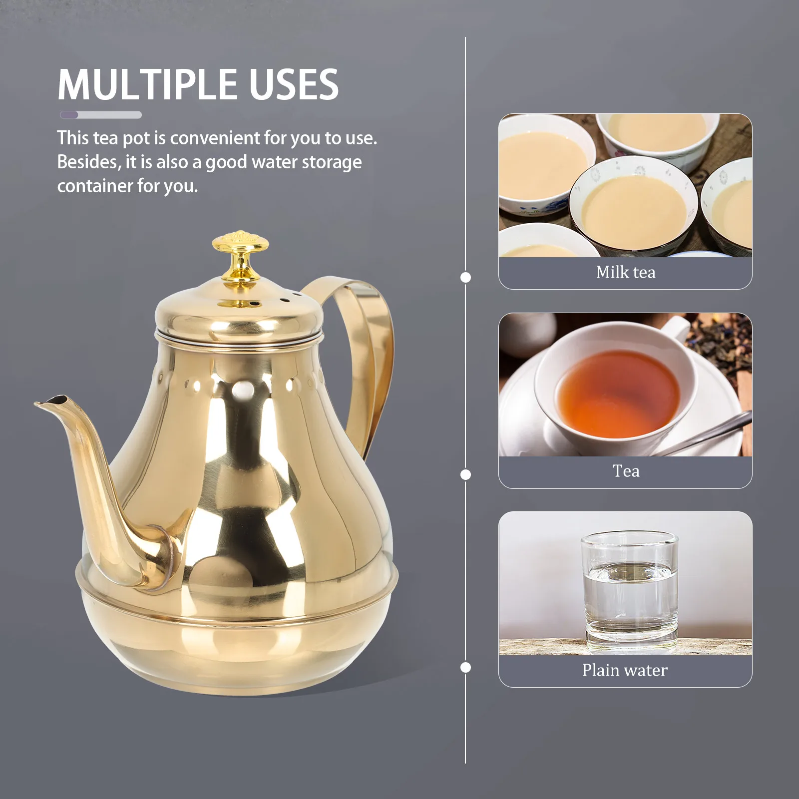 

Large Capacity Stainless Steel Tea Pot Practical Anti Scald Design Perfect for Home and Shop Milk Tea Kettle