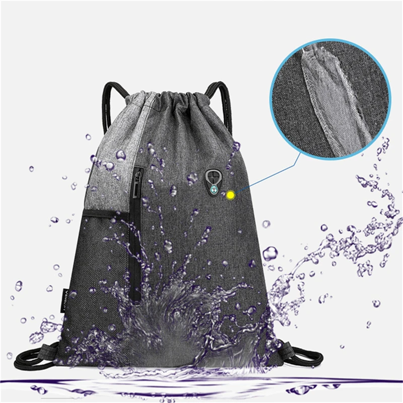 Mochila plegable de gran capacidad para correr, bolsa de bolsillo con cordón, portátil, senderismo, Camping, impermeable