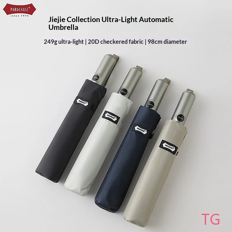 PARACHASE Ultra Light Auto Open Umbrella Sun Rain Dual Use UV Protection