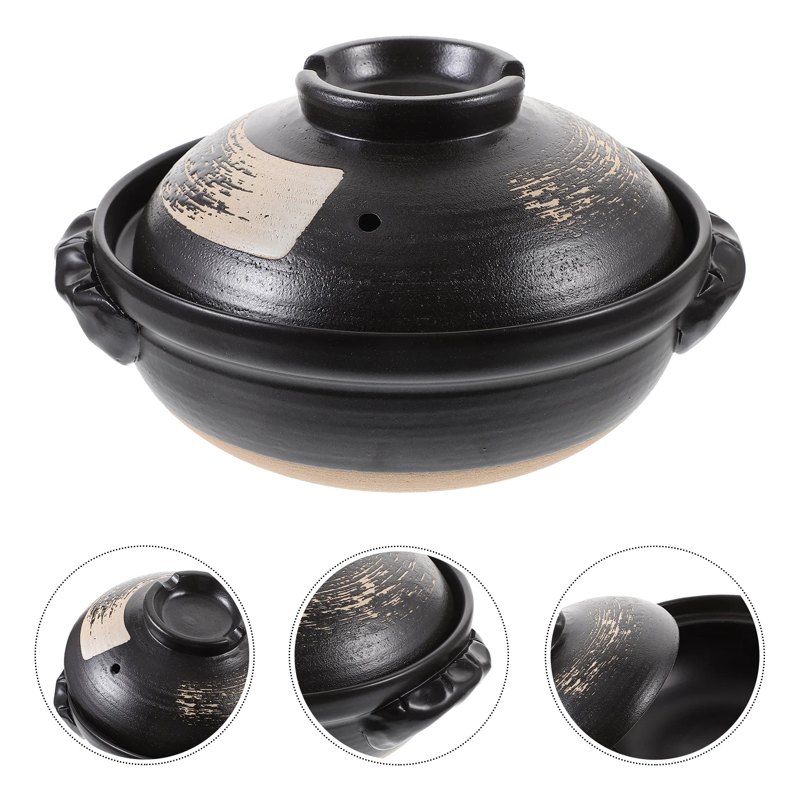 

1Pcs 500Ml Ceramic Stew Pot with Lid Acid Alkali Resistant Healthy Cooking Pot for Soup Casseroles Dishwasher Safe Stewpot