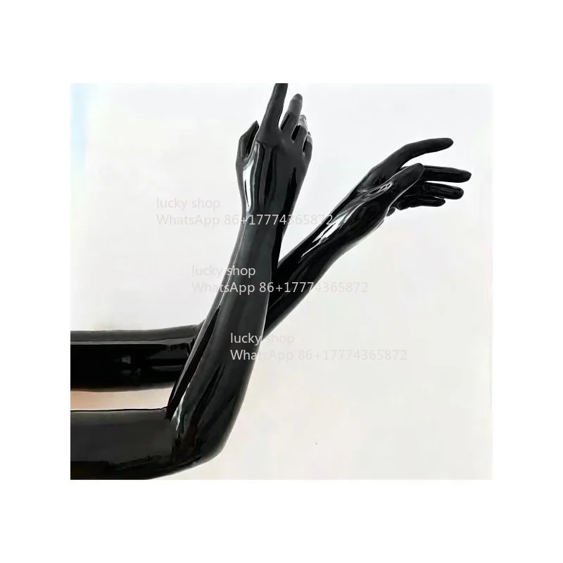 Latex Long Gloves Vinyl Oil Bright Protective Waterproof Leather Gloves