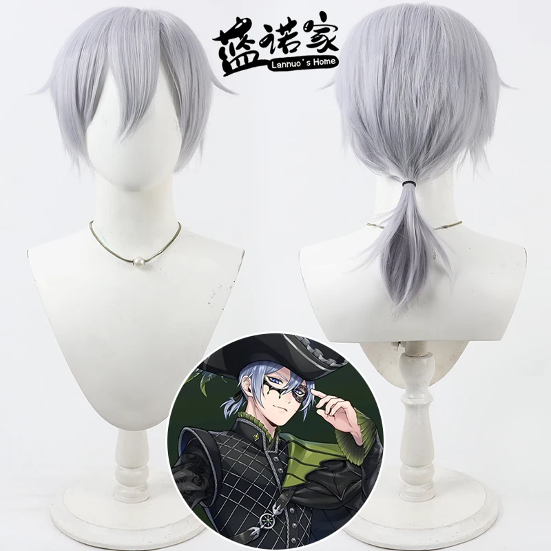 

Twisted Wonderland Silver Cos Косплей Парик Хэллоуин Карнавальная Вечеринка Реквизит Синтетические Волосы Термостойкое Волокно + Кепка Для Парика