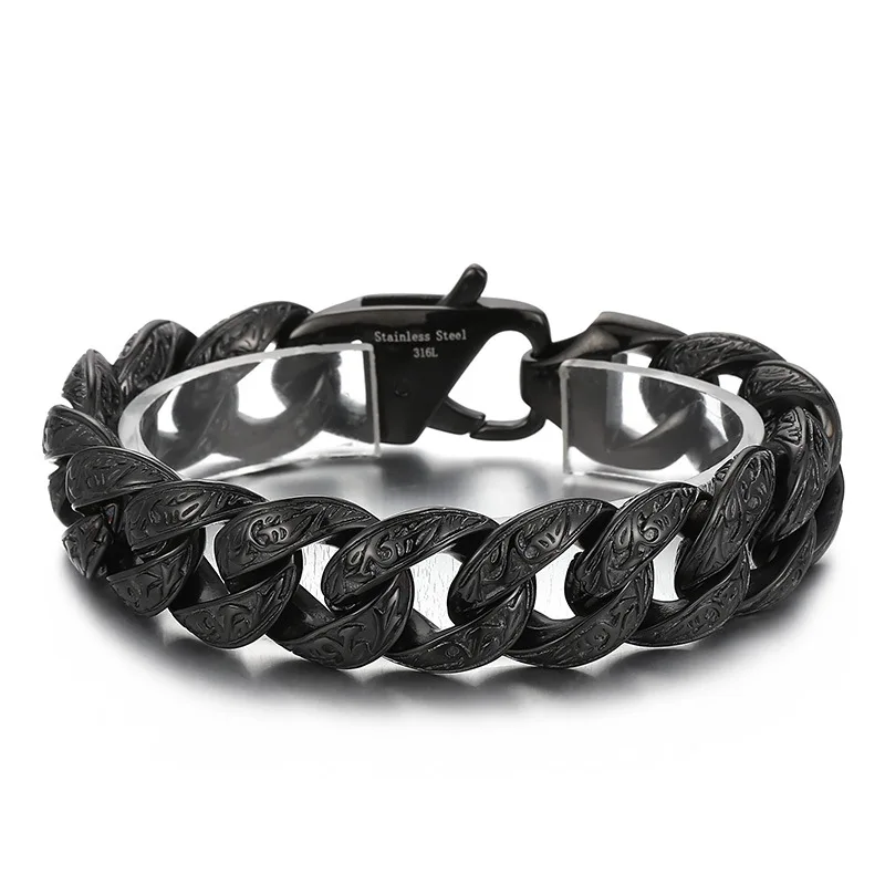 

NIKA Viking flame cloud unique stainless steel bracelet for MEN'S jewelry