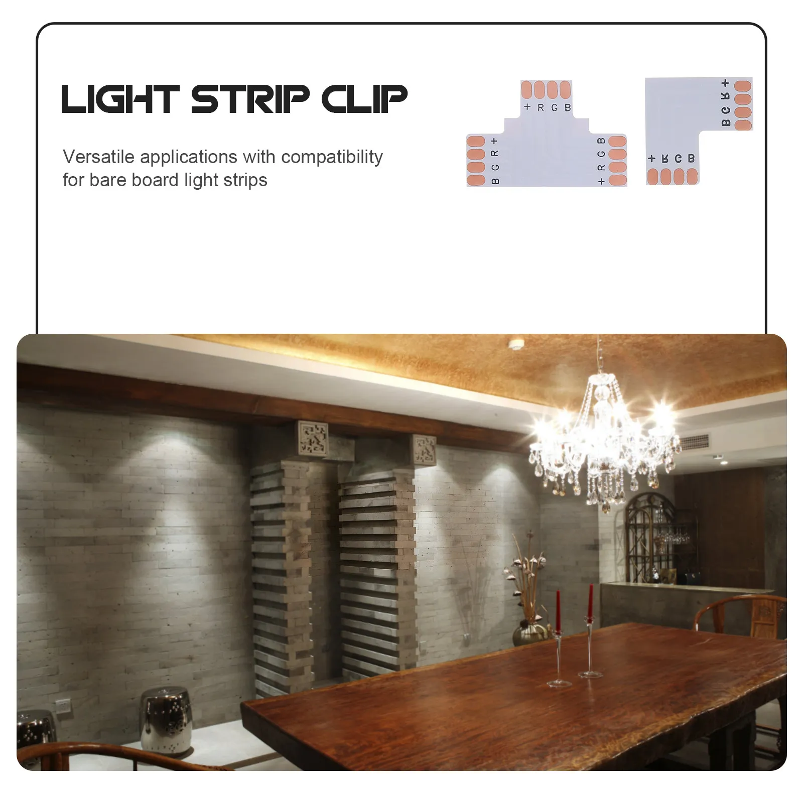 1Set Nylon LED Light Strip Clips Solderless Connector for Bare Board Flexible LED Strips Easy Install No Tools Required Light