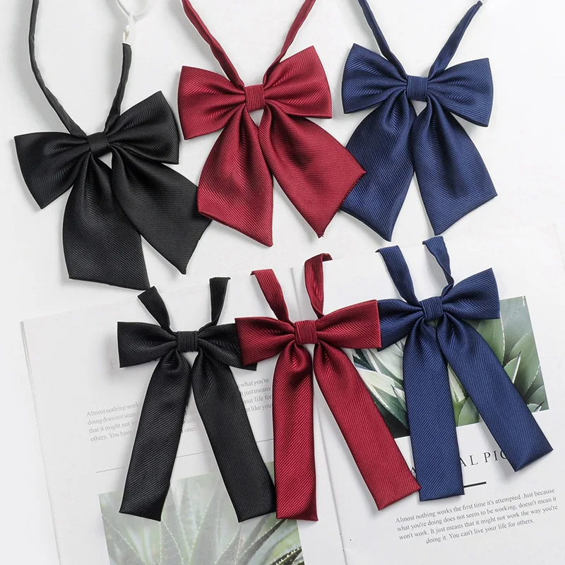 

Korea New Bow Tie Striped College British Retro Style Work Suit Bow Adjustable Band for Women Fashion Shirt Accessories