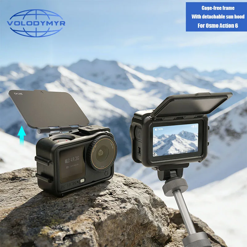 VOLODYMYR Action 6 Rabbit Cage Expansion Frame Detachable Light-blocking Cover Protective Plate Anti-drop Action Camera