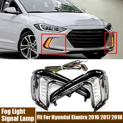 LED Fog Light Front Bumper LED Daytime Running Light Fit For Hyundai Elantra 2016 2017 2018 LED Turn Signal Fog Lamp Assembly