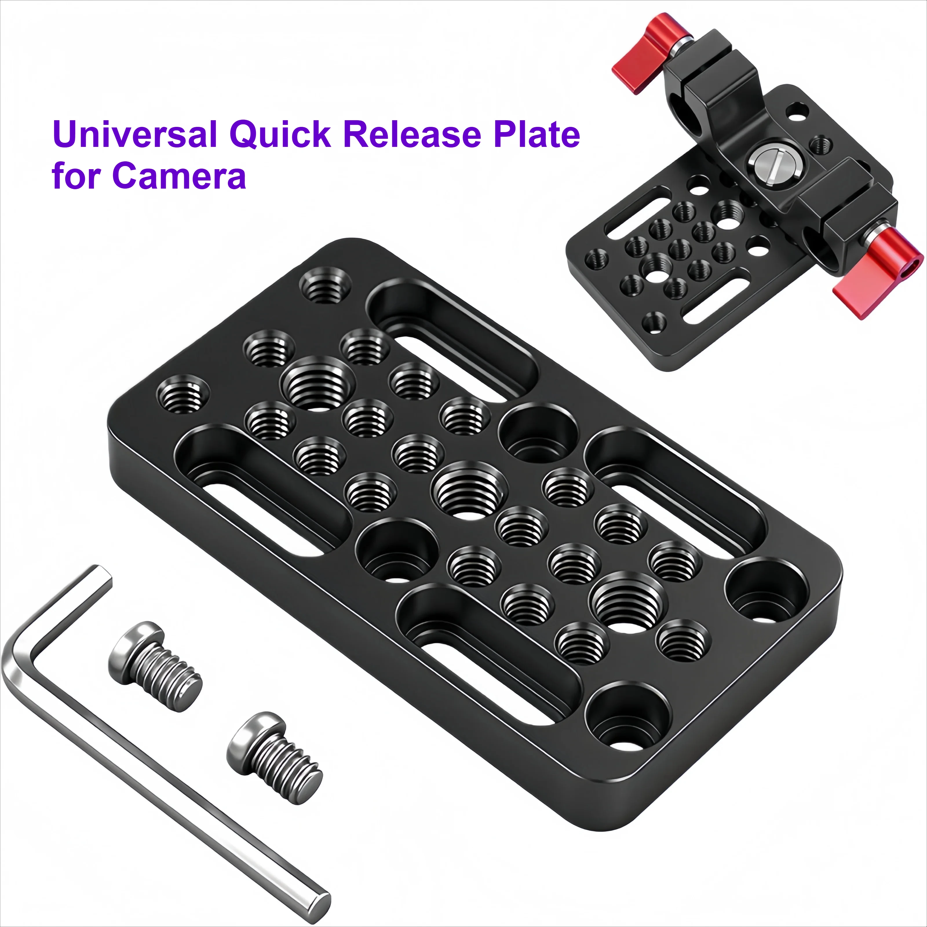 Universal Quick Release Plate for Camera Tripod Gimbal, Aluminum Alloy Mounting Bracket with 1/4