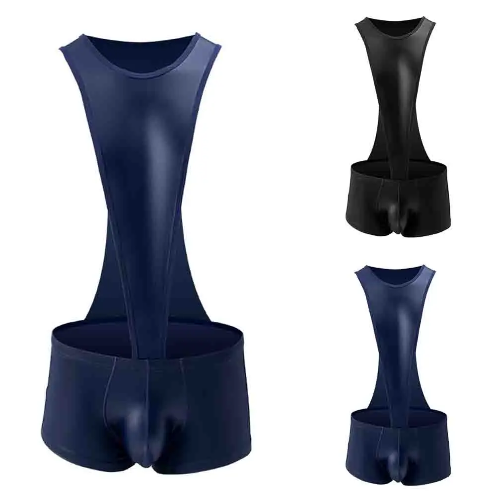 Bulge Pouch Jumpsuit Men's Muscle Underwear Bulge Pouch Comfort Fit Design Lightweight Fabric Blend Wrestling Suit