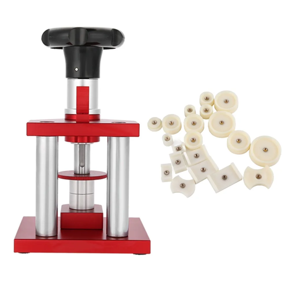 20Pcs Spiral design Watch Press Machine High precision 20PCS molds Watch Capping Tool Desktop style Pressure type