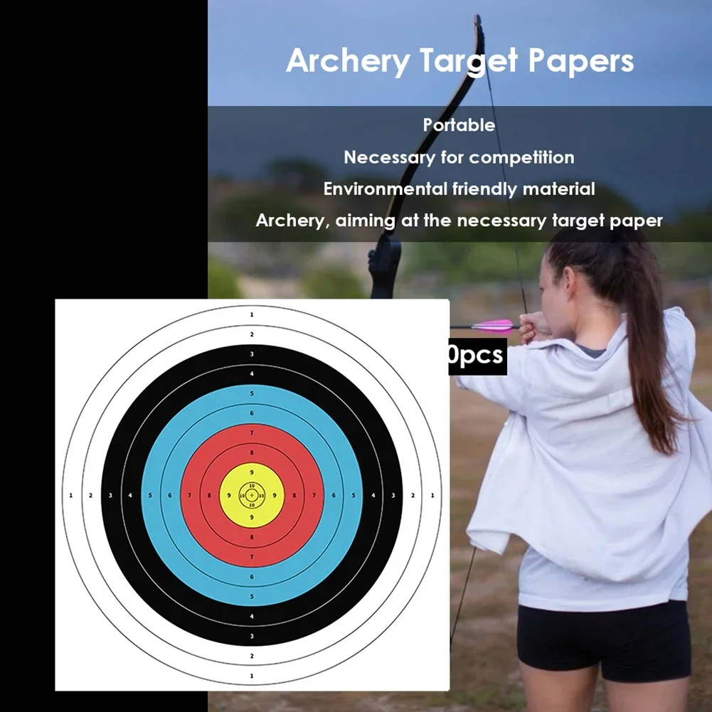 10pcs/lot 40x40cm Profession Archery Targets Paper Face Bow Arrow Gauge Shooting Target Paper Traditional Shooting Accessories