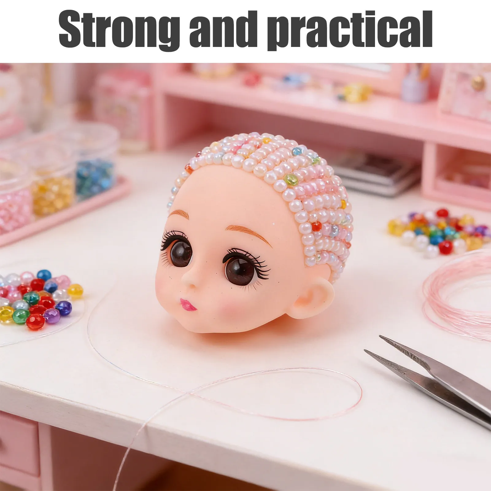

10Pcs Realistic Baby Head Components 4.8cmx4.6cm Unpainted Soft Vinyl for Makeup Practice Craft Restoration Miniature Sculpt DIY