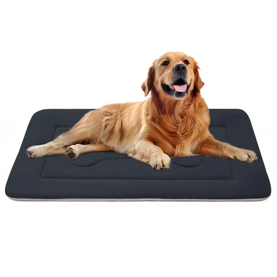 

Large Dog Bed Soft Dog Crate Pad Mat 42 in NonSlip Bottom Washable Dog Sleeping Mattress Pet Beds Cat Bed Kennel Pad, Dark Gray