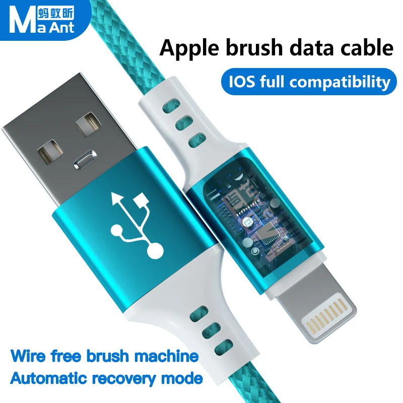 MaAnt-Cable de carga intermitente de datos USB 3 en 1, soporte para Iphone/Ipad/Ipod, recuperación automática, modo Lightning, línea de transmisión de datos