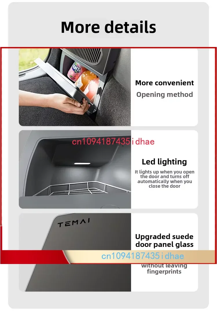 Modelo Y Tronco Lado Geladeira Carro Compressor de Acampamento Fábrica Refrigeração Refrigeração para Modelo Y