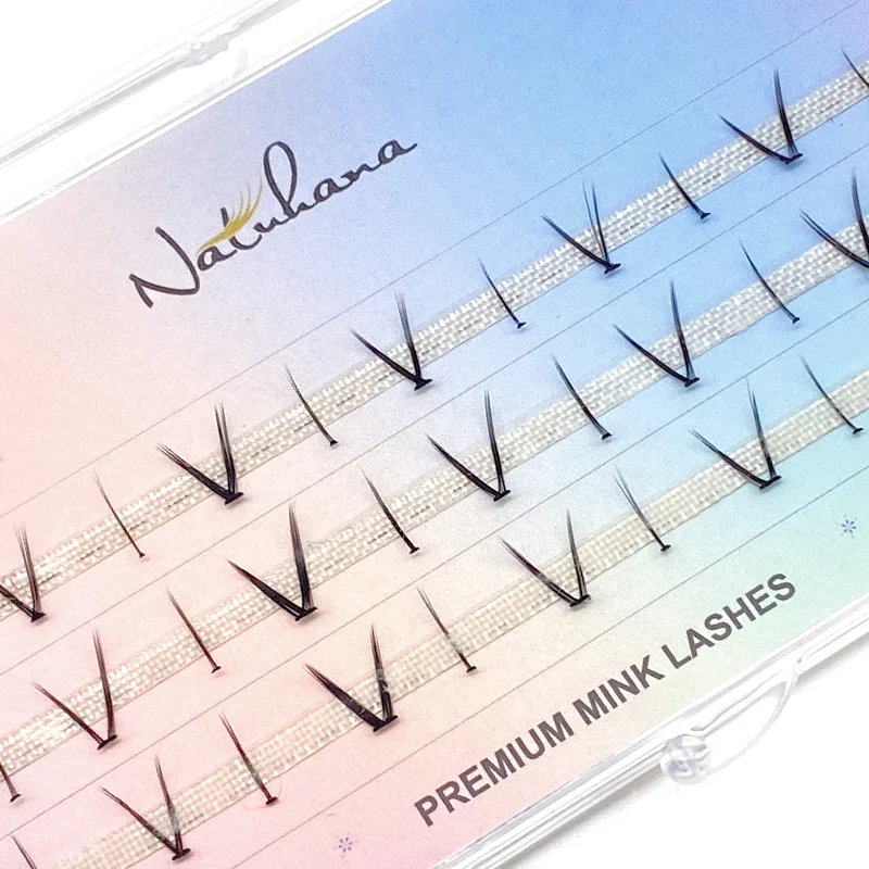 NATUHANA 6mm Lower Lashes J Curl Under False Eyelashes Individual Natural Short Mink Eyelash Extension Faux Cils Lashes Makeup