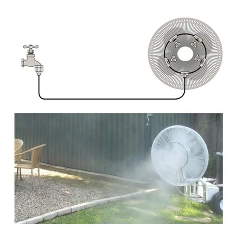 Outdoor Misting Fan Kit, Spray Ring 9.8FT (3Meter) Misting Line For Cooling System, For Cool-Ing Outdoor(Black) Accessories
