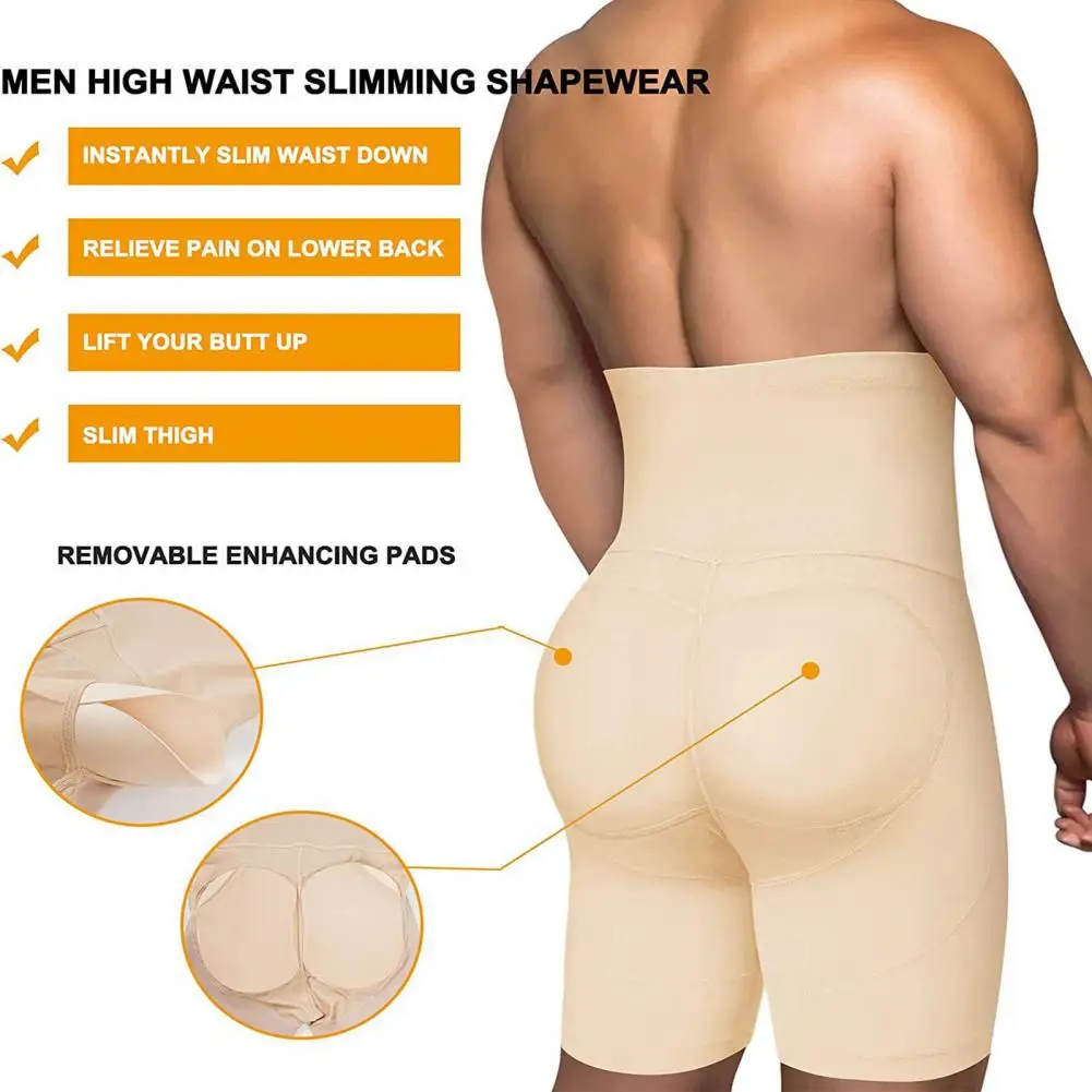 

High Waist Slimming Shapewear High Waist Men's Butt Lifter Shorts with Removable Pads Hip Enhancer Slimming Shapewear for Booty