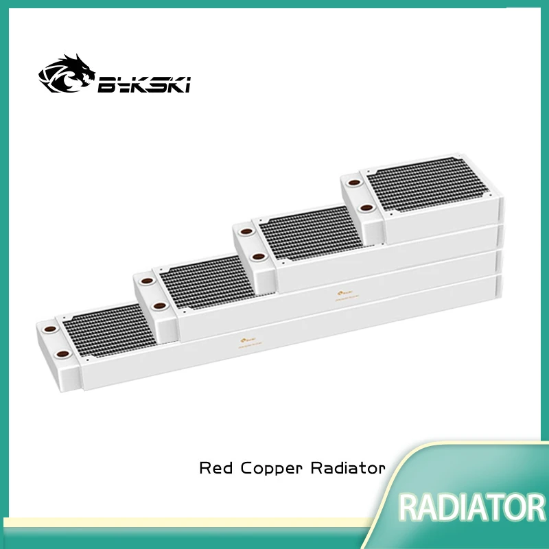 

Bykski Copper Radiator for PC Cooling 30mm Thickness G1/4'' Thread 12cm Fan Water Cooler Heatsink White 120/360/240/480mm