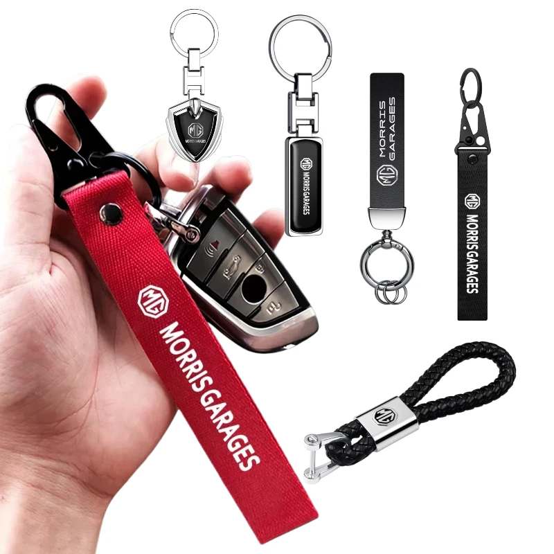 Car Keychain Keyring Holder Decorative Auto Accessories For MG ZS MG4 EV MG6 MG7 Cyberster ES5 HS ONE HECTOR X-power