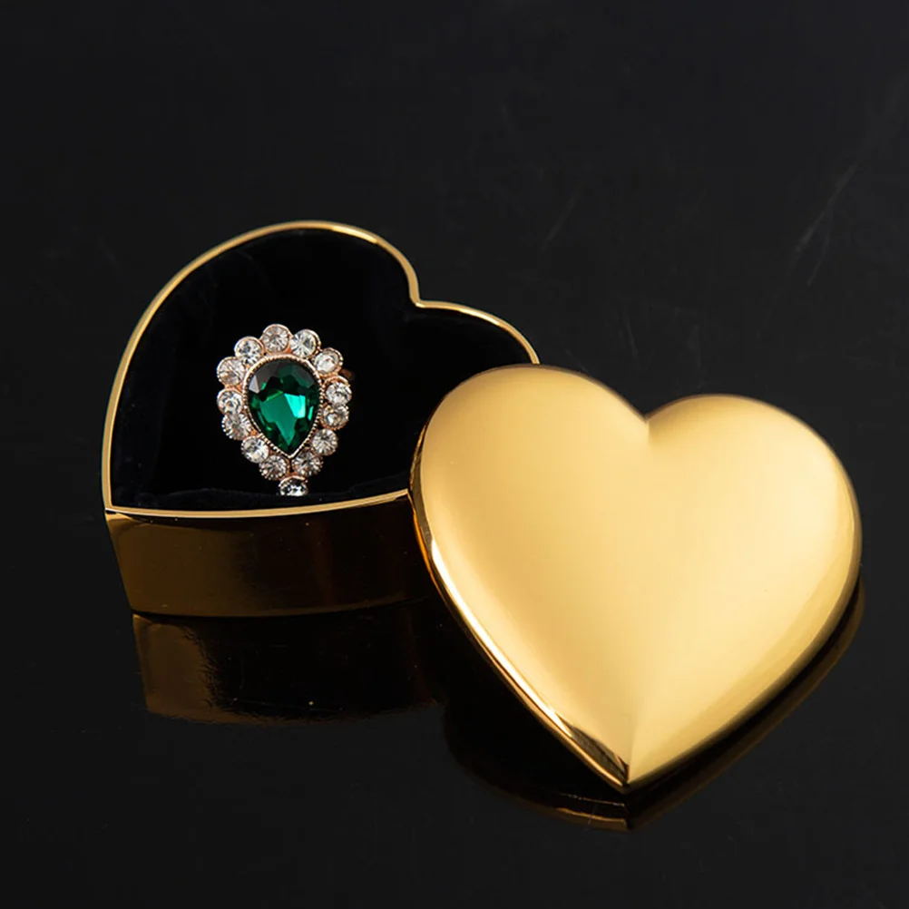 

Heart Shaped Jewelry Case Sturdy Metal Jewelry Display Box for Necklaces Earrings Brooch Hair Clip Ring Holder