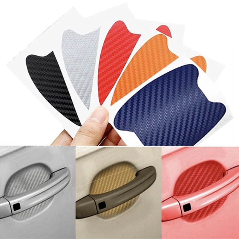 4Pcs Car Handle Stickers Protection Film Car Door Sticker Scratches Resistant Cover Exterior Accessory Car Decor