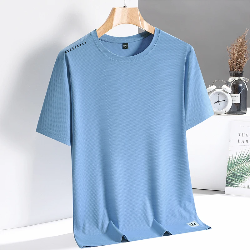 Quick Dry Sport T Shirt Men\'S 2024 Short Sleeves Summer Casual White Plus OverSize 6XL 7XL 8XL 9XL Top Tees GYM Tshirt Clothes