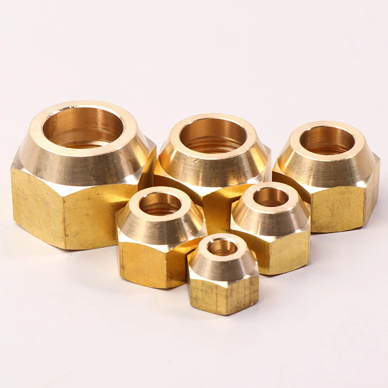 1pc 45 Deg SAE 표준 1/4 "3/8" 1/2 "3/4" 플레어 황동 너트 파이프 피팅 어댑터 에어컨