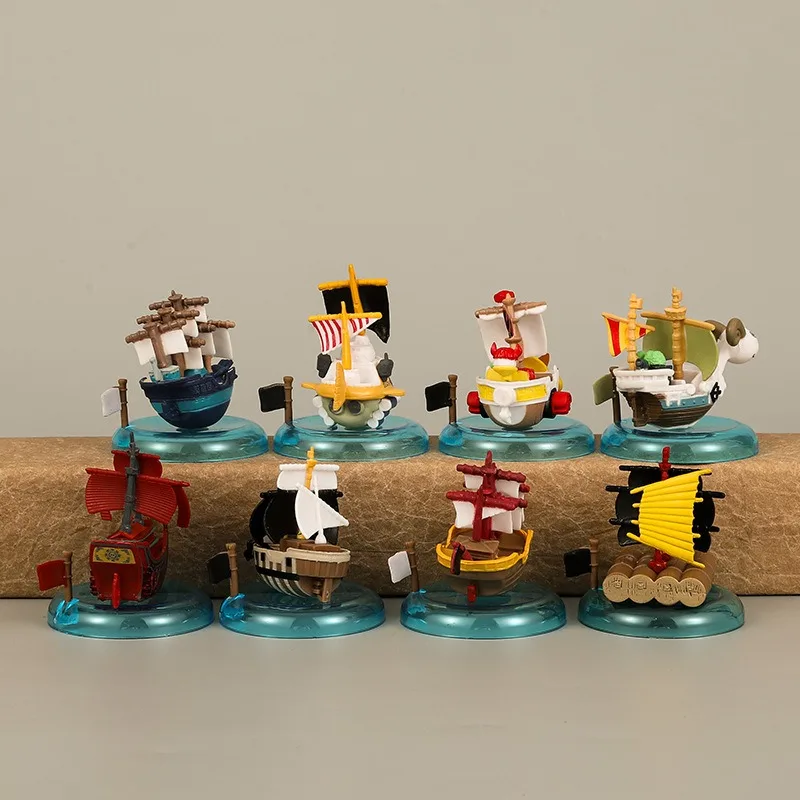 8cm 8pcs/set Anime One Piece Figure Luffy Zoro Sanji Mini Pirate Ship Action Figure PVC Model Doll Collection Toy Gift Kids