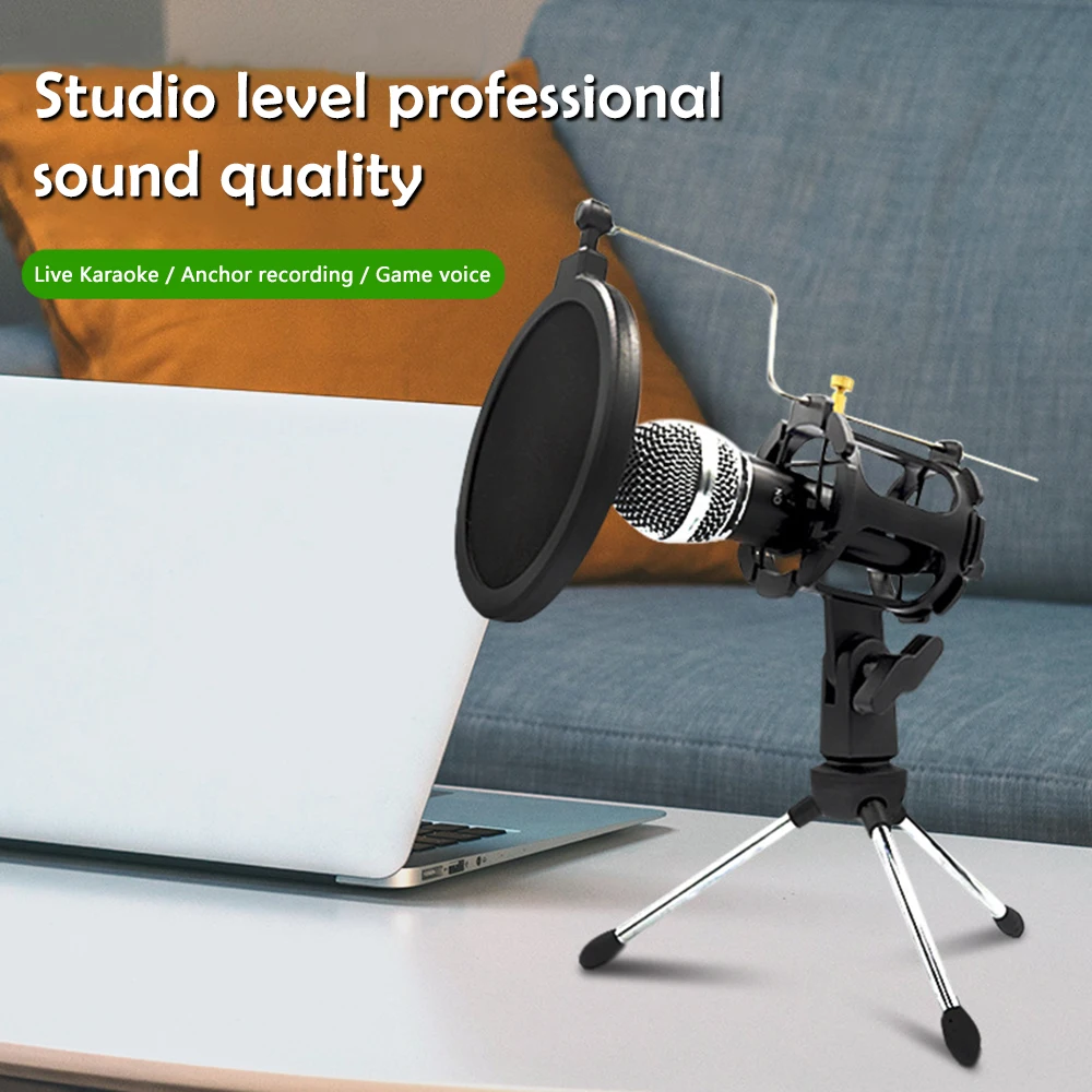 Microphone 3.5mm Wired Home Stereo Desktop Tripod MIC For PC YouTube Video Chatting Gaming Podcasting Recording Meeting