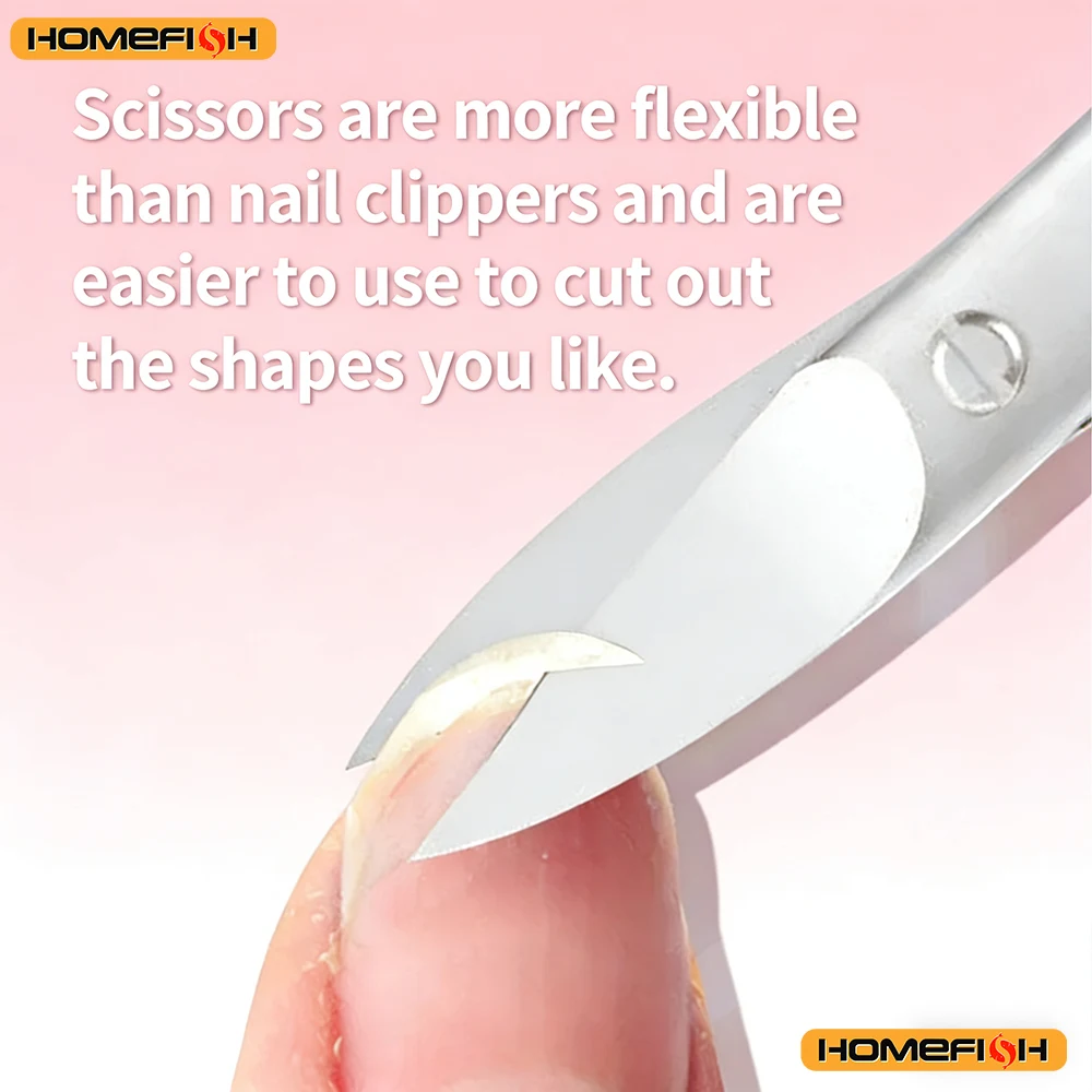 กรรไกรตัดเล็บอเนกประสงค์แบบโค้ง - 1 ชิ้น ดีไซน์ระดับมืออาชีพสำหรับการตัดแต่งคิ้ว ขนตา และเล็บมือ/เท้าอย่างแม่นยำ