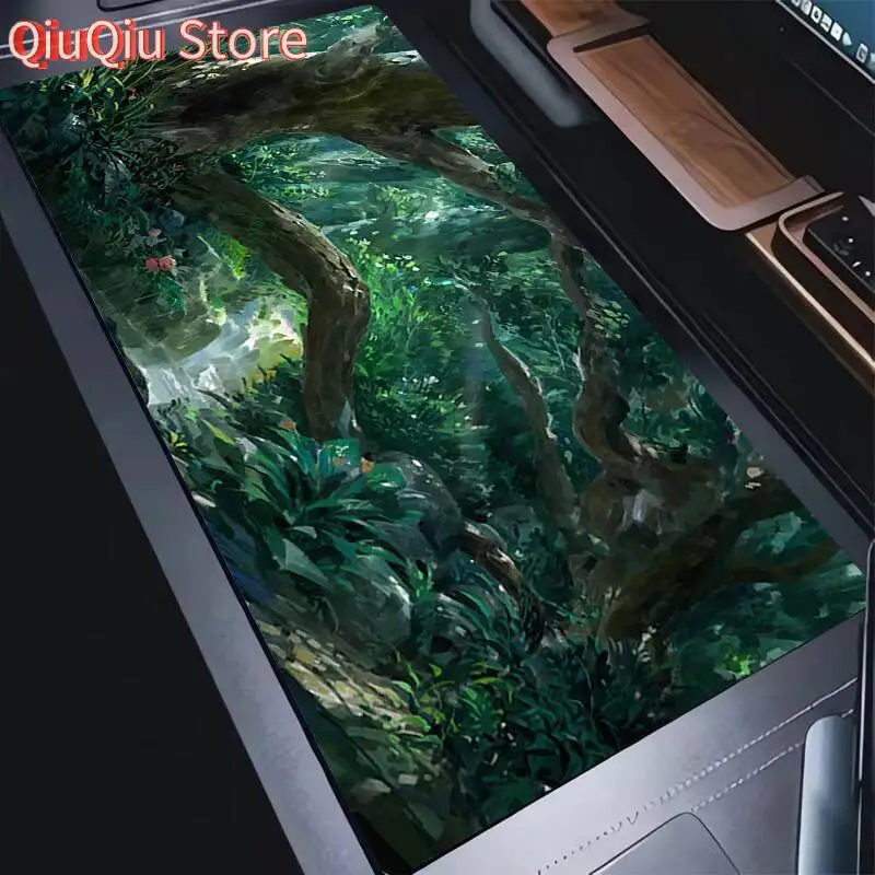 Mouse Pad Japan Anime Scenery HD Print Mousepad Laptop Green Plants Gamer Keyboard Pad PC Gaming Accessories Cute Desk Mouse Mat