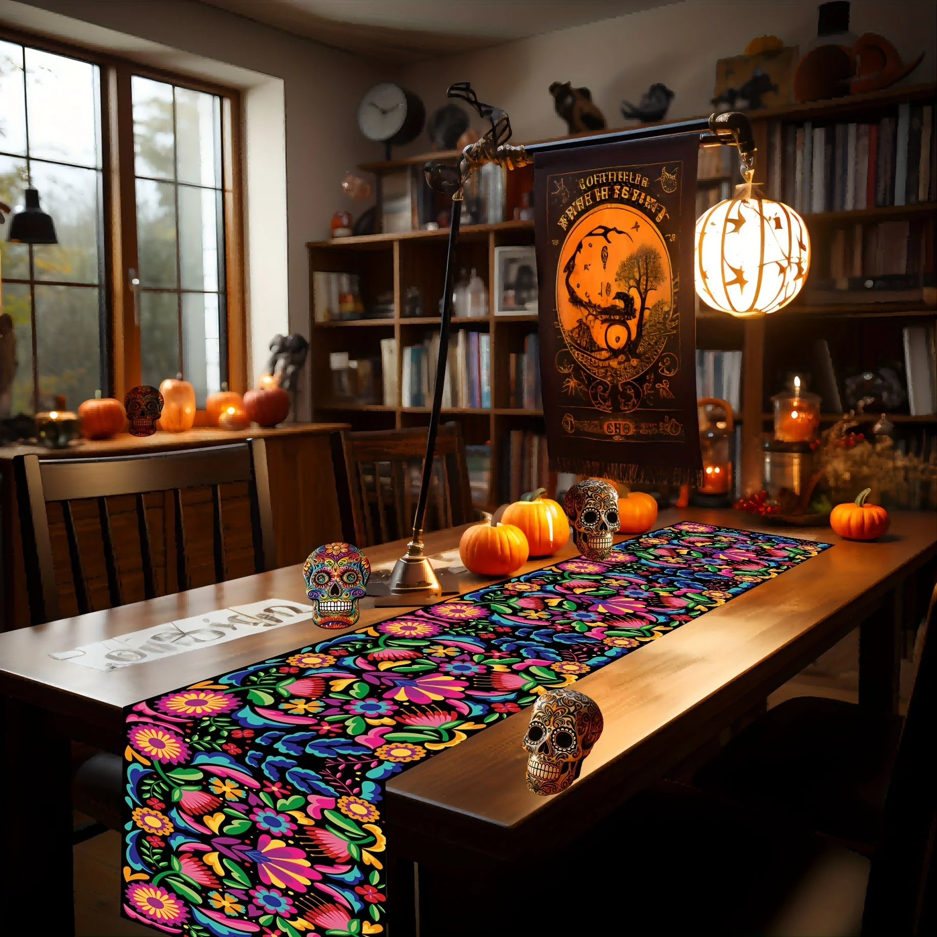 

Table Runner Mexican For Dia De Los Muertos Cinco De Mayo Party Decoration Table Cloth Mexican Fiesta Kitchen Dining Table Decor