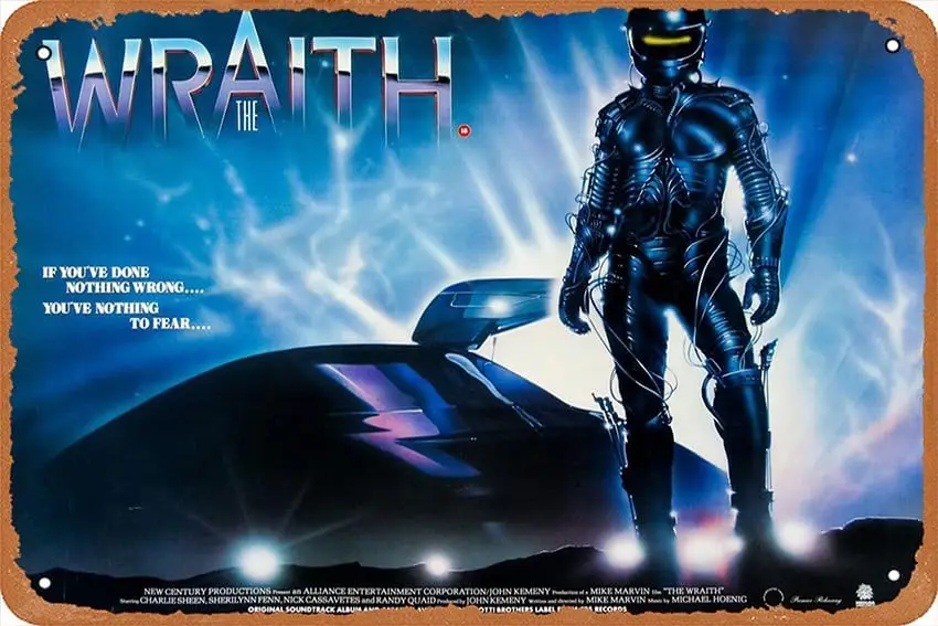 The Wraith (1986) Movie Poster Metal Sign Tin Metal Retro Wall Decor for Home,Street,Gate,Bars,Club,Restaurants,Cafes,Store Pubs