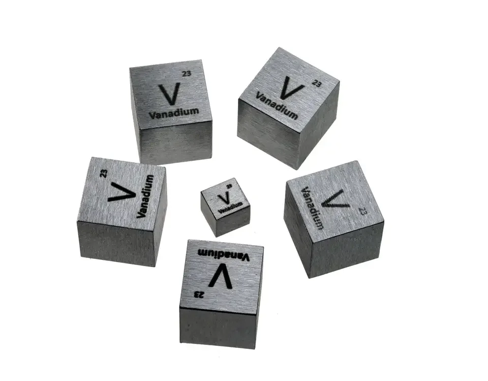 Vanadium Metal 1 Inch 25.4mm Cube 99.9% Pure AC-6 Model 170g for Element Collection