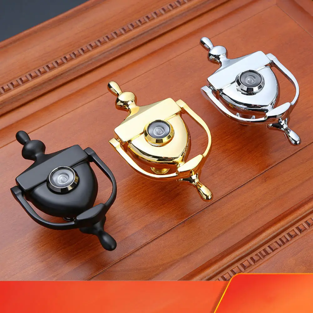 European Style Decorative Door Knocker Peephole Zinc Alloy Hardware For Residential Front Door Security Solution