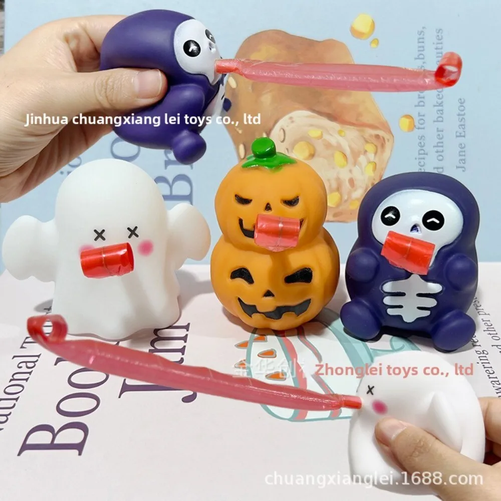 

Halloween Pumpkin Rolling Stress Relief Funny Sound Tongue Out Rebound Vent Toy for Kids and Adults Fidget Sensory Fun Game
