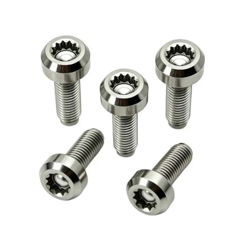 Gr5 Titanium Screws M7x24.5mm Fasteners 12 Point 6.4mm Splined hexagonal forged head suitable for motorcycle/car split wheels
