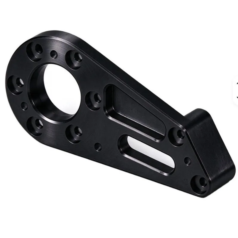 Custom High Precision Servo Clamp Mounting Block Robot Arm Bracket Anodized Black CNC Machining Service
