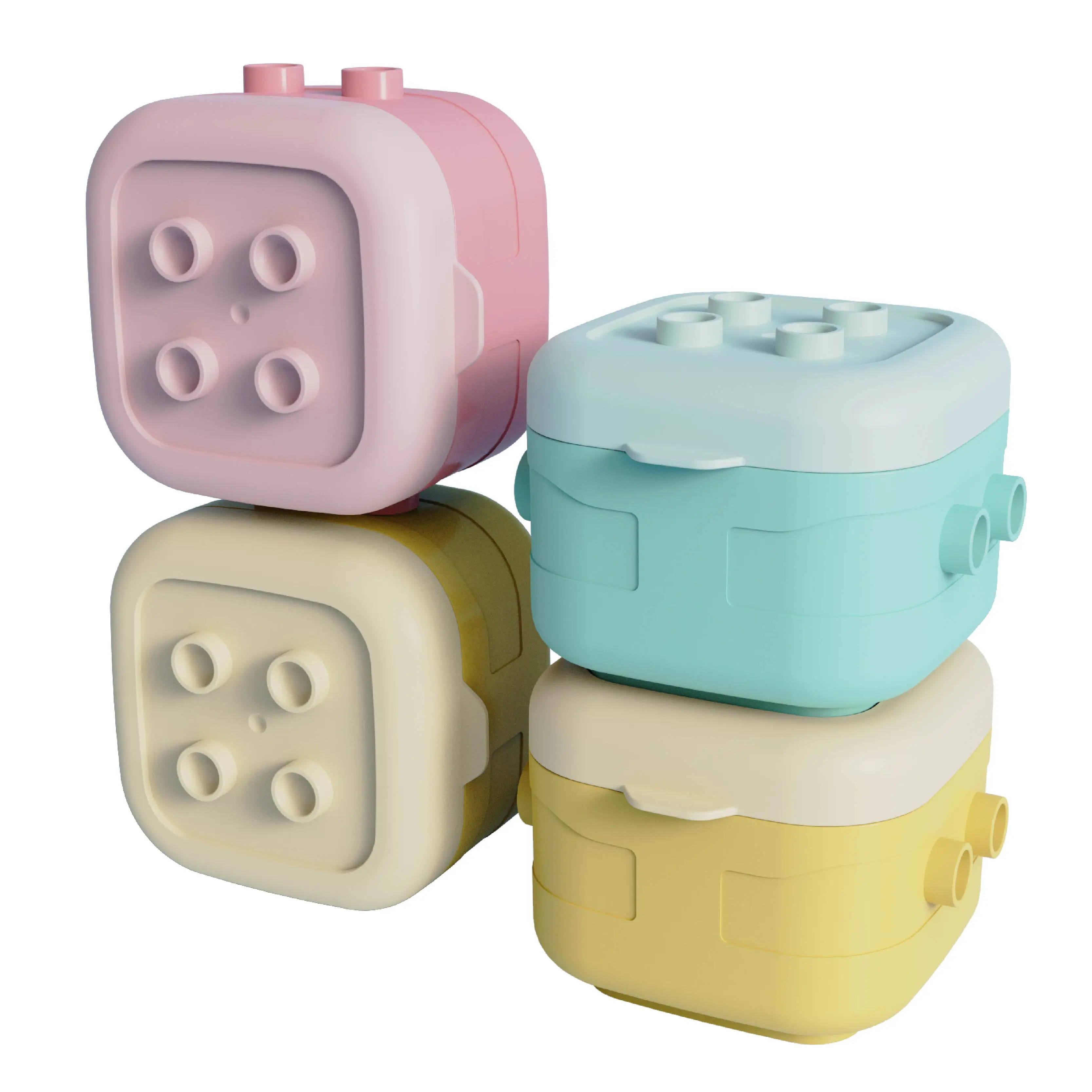 Block design BPA free  Multi-Function Reusable Baby Food Storage box  baby milk powder dispenser with lid baby feeding  product