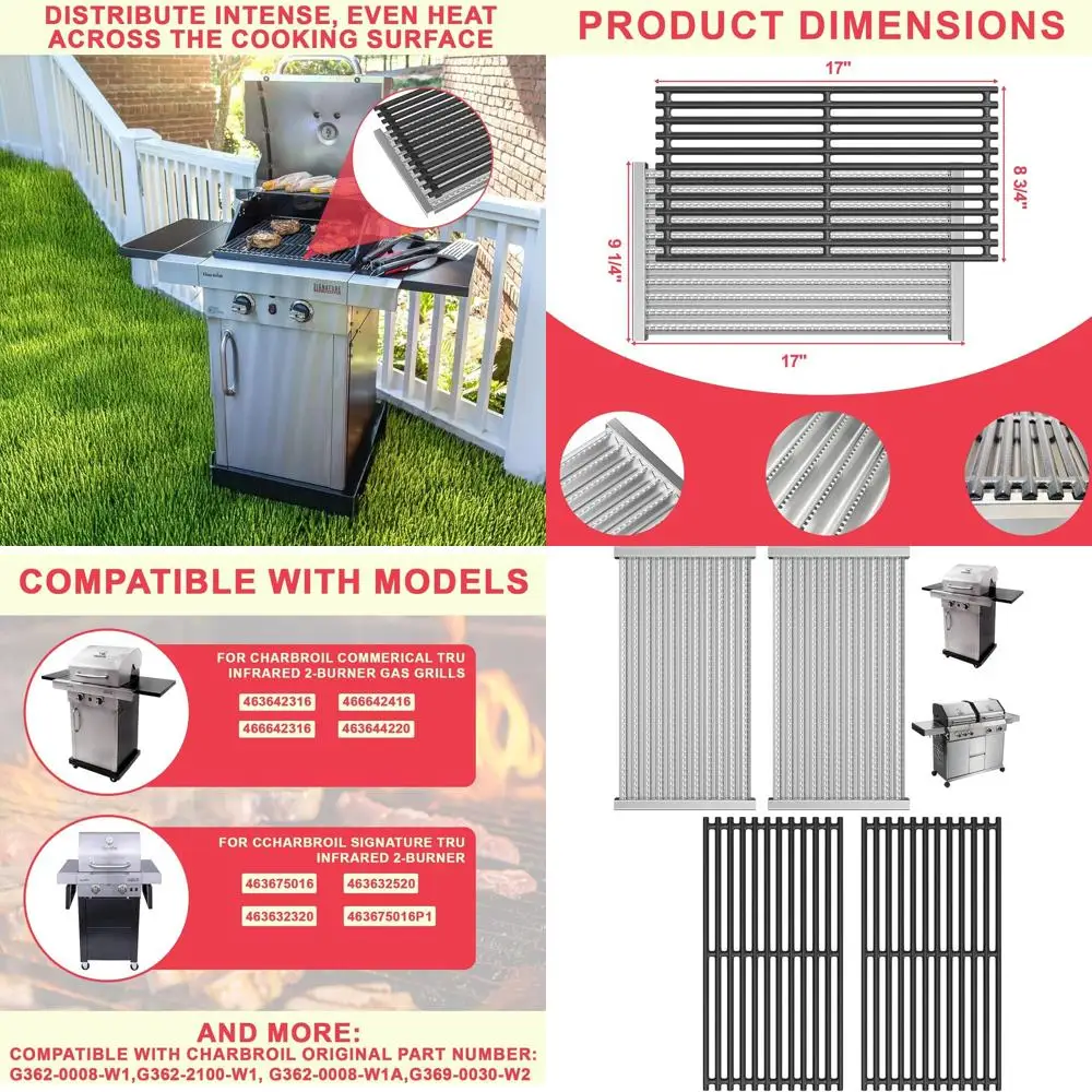 

17 Inch Infrared Cooking Grates and Emitter Plates for Grills