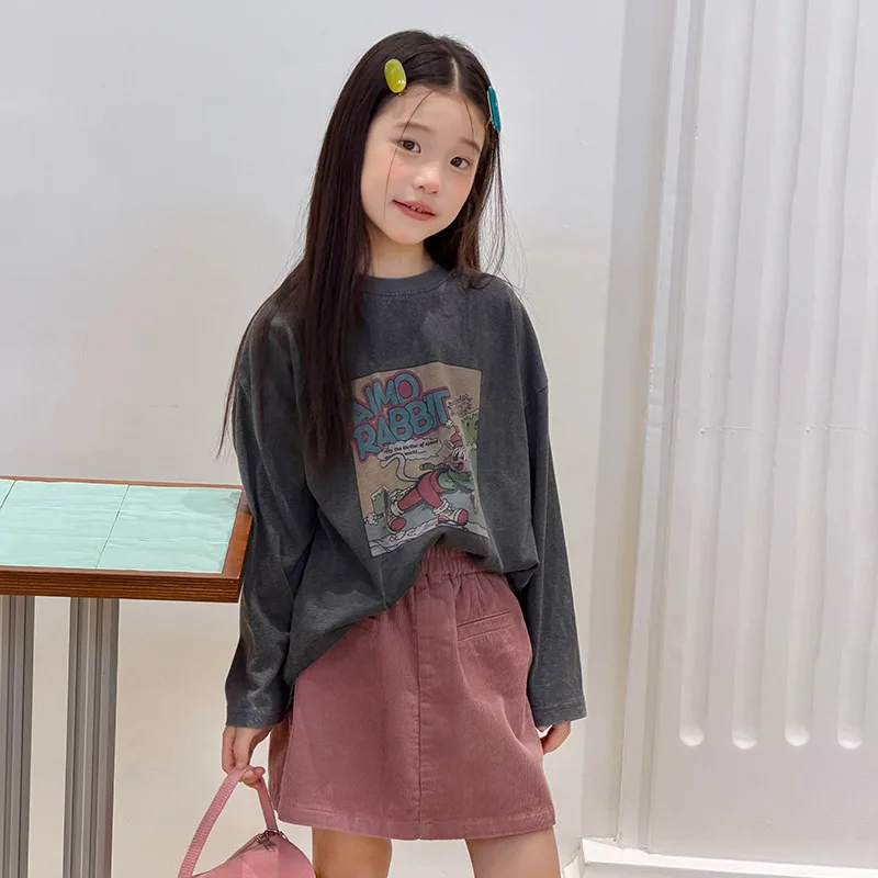 Children New Fashionable Vintage Craft Casual Loose Base Shirt Comfortable Casual Top Boutique Clothing