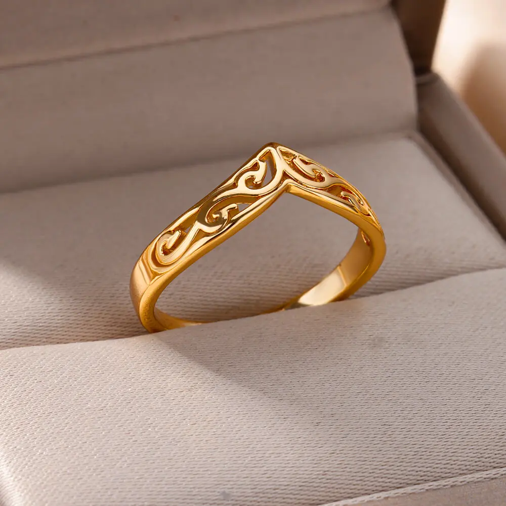 Stainless Steel Goku Rings For Women Men Gold Color Wukong's Curse Plant Totem Ring Female Wedding Party Finger Jewelry Gift