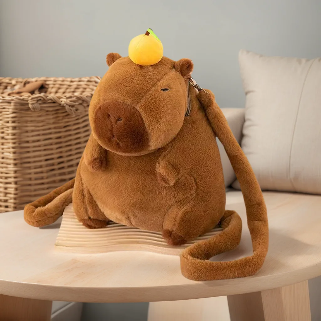 Capybara Plush Backpack Kawaii Fashion Plushie Doll Fur Pendant Children's Shoulder Bag Mini Knapsack Bags Gifts For Girlfriend